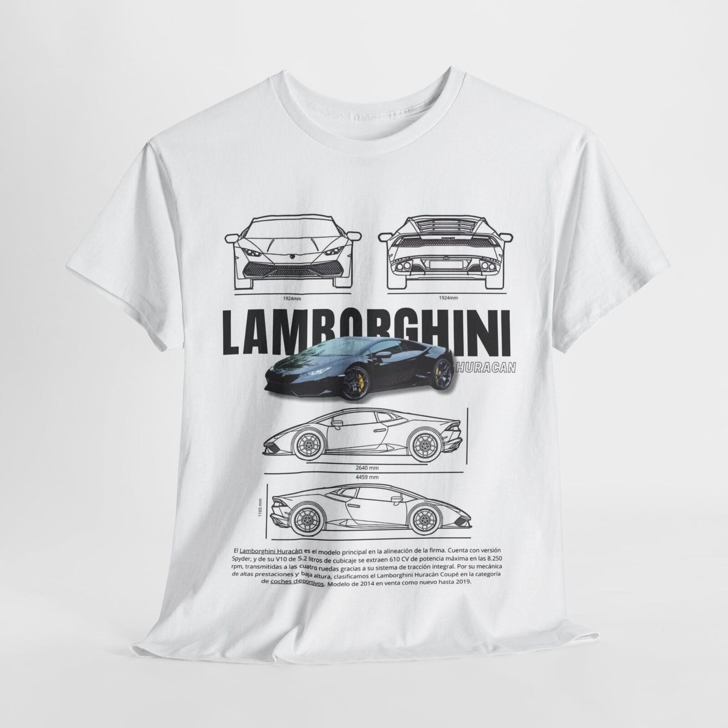 Lamborghini Huracan Design Unisex T-Shirt for Men & Women- Technical Apparel Tee