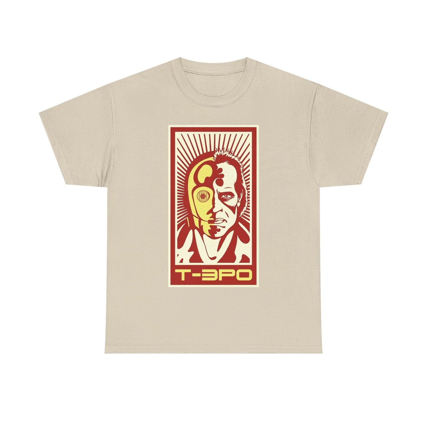 Epic C-3PO x Terminator T-Shirt Design: Bold Graphic Mashup for Fans!