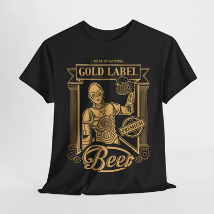 Vintage Star Wars Beer T-Shirt: C-3PO Inspired Retro Design - Drink, Celebrate!