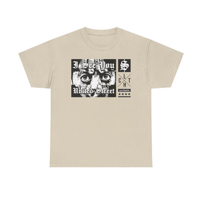 Graphic T-Shirt: "I See You" Portrait Design - United Street Gothic Style Art