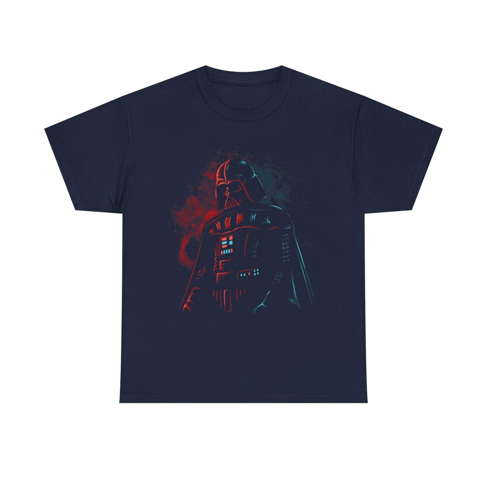 Epic Star Wars Darth Vader T-Shirt: Bold Graphic Art in Red & Teal Design