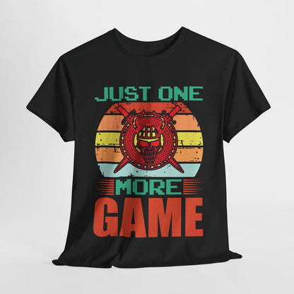 "Funny Retro Gamer Men's T-Shirt Viking Skull Graphic with 'More Game' Design!"