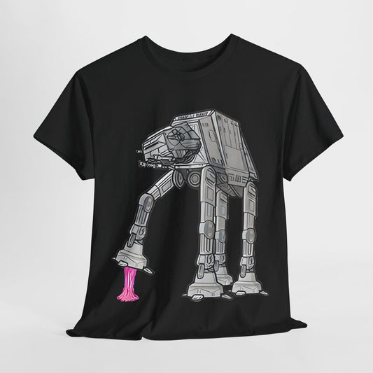 Star Wars Humorous AT AT Chewing Gum T-Shirt - Funny Men & Women's Unisex Tee.