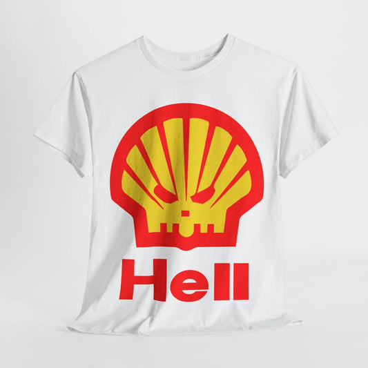 Men's T-Shirt: Funny Shell Logo Parody with Skull Design Unique Graphic Tee
