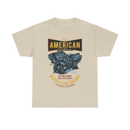 American Classic Muscle Car Garage Men's T-Shirt Custom Engines 1973 Design Tee