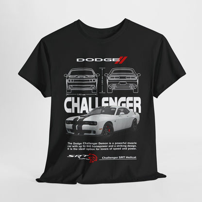 Rev Up Your Style: Dodge Challenger SRT Hellcat Graphic T-Shirt for Car Lovers!