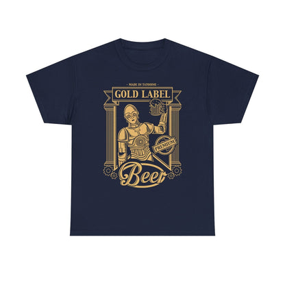 Vintage Star Wars Beer T-Shirt: C-3PO Inspired Retro Design - Drink, Celebrate!