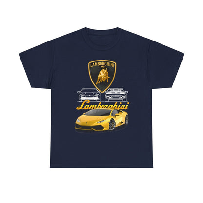Vibrant Lamborghini T-Shirt: Eye-Catching Graphic Design of Huracán Power!