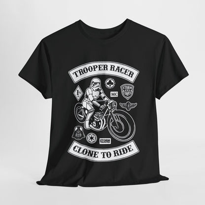 Epic Stormtrooper Biker Club T-Shirt: Racer Design Clone to Ride Star Wars Style