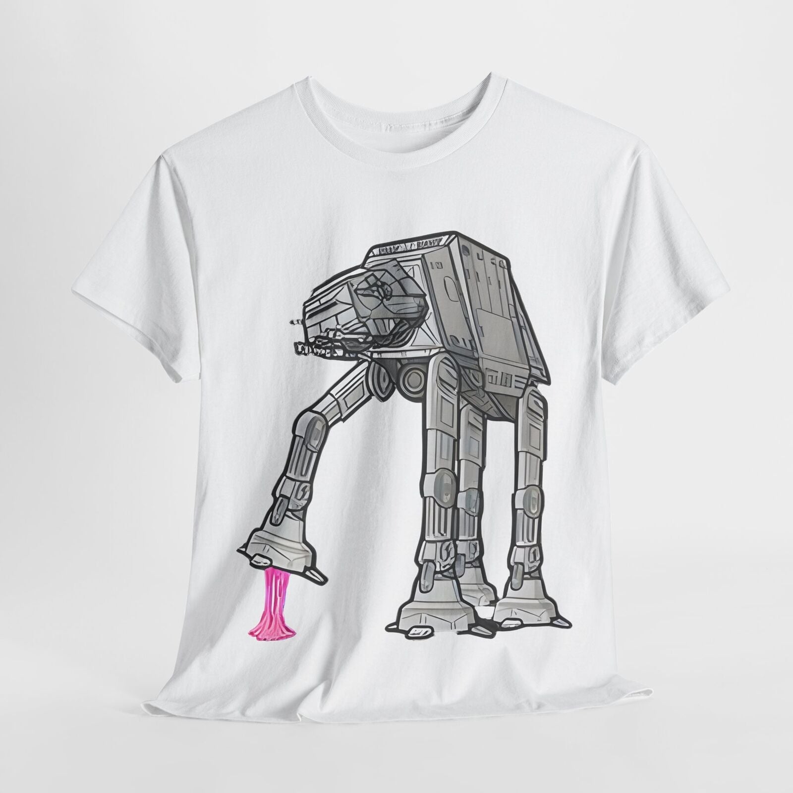 Star Wars Humorous AT AT Chewing Gum T-Shirt - Funny Men & Women's Unisex Tee.