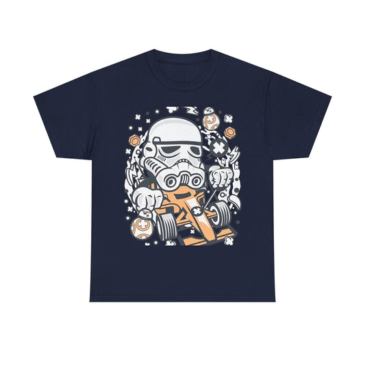 Epic Cartoon Stormtrooper Racing T-Shirt: Star Wars Adventure Awaits You!
