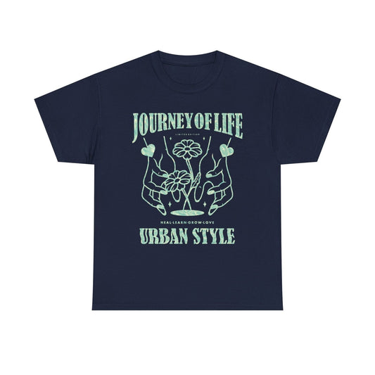 Journey of Life T-Shirt: Urban Style Teal Graphic Design | Limited Edition Wear