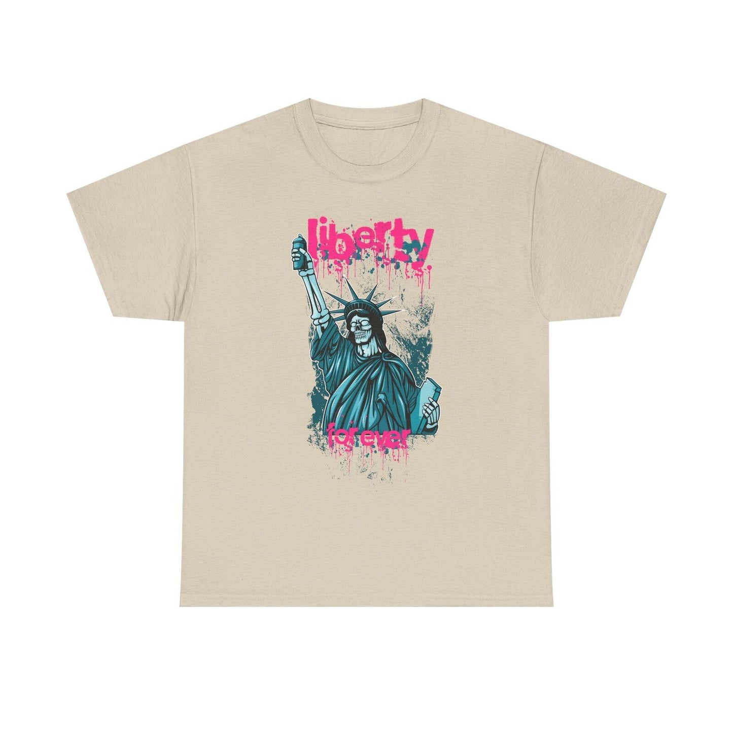 "Stylish Men's T-Shirt with Zombie Liberty Graphic | Urban Art & Grunge Design"