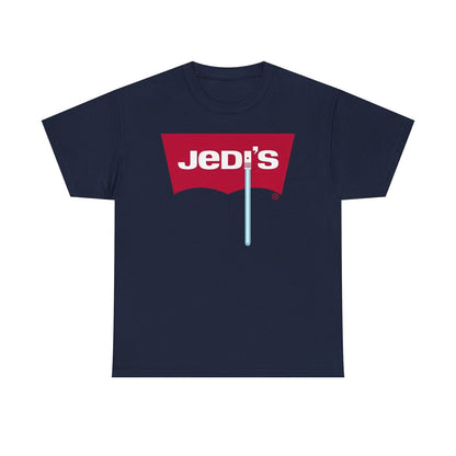 Epic Jedi's T-Shirt Design: Bold Star Wars Logo Parody for Fashion Forward Fans!