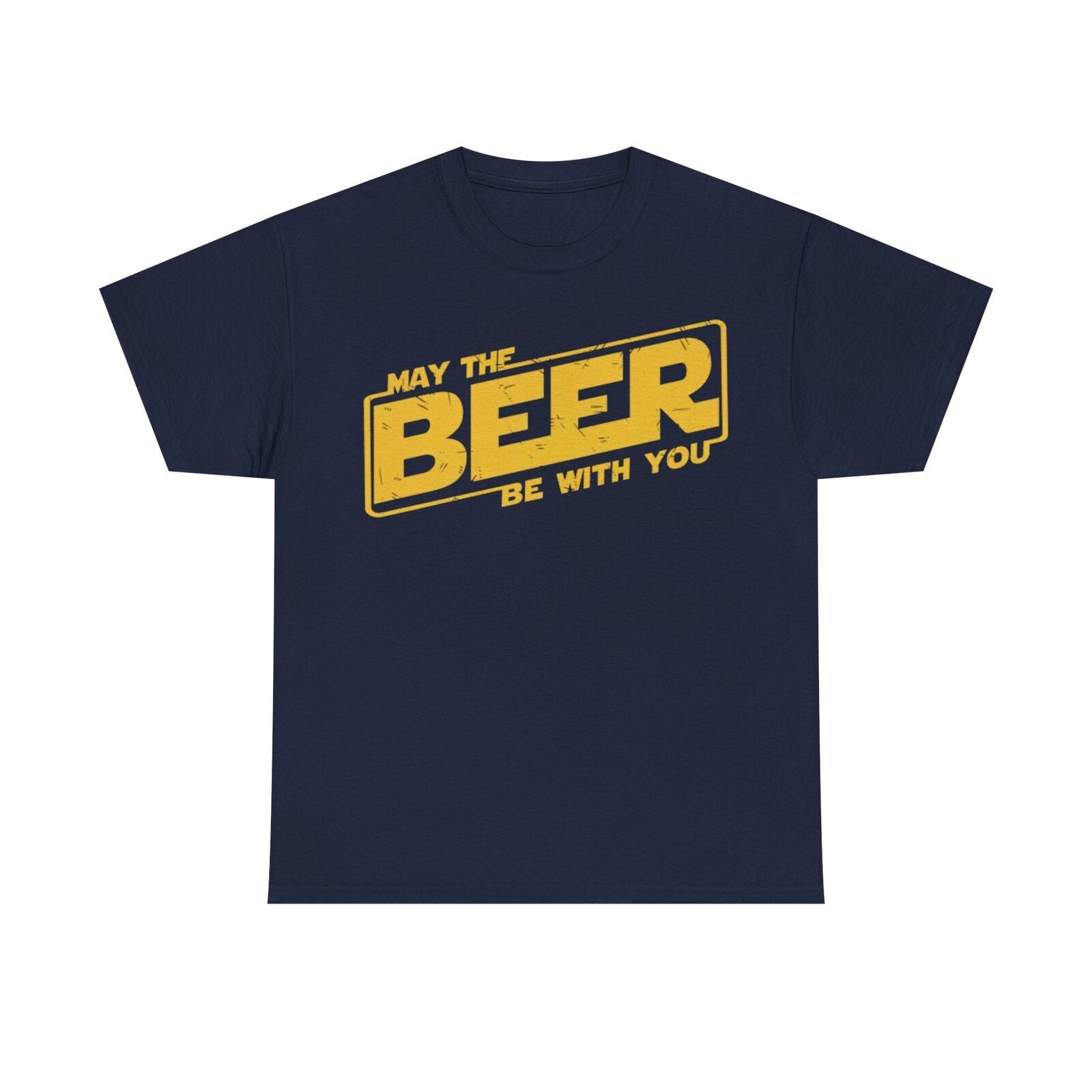 May the Beer Be With You Star Wars T-Shirt – Distressed Vintage Logo Design