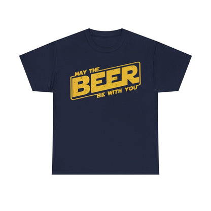 May the Beer Be With You Star Wars T-Shirt – Distressed Vintage Logo Design
