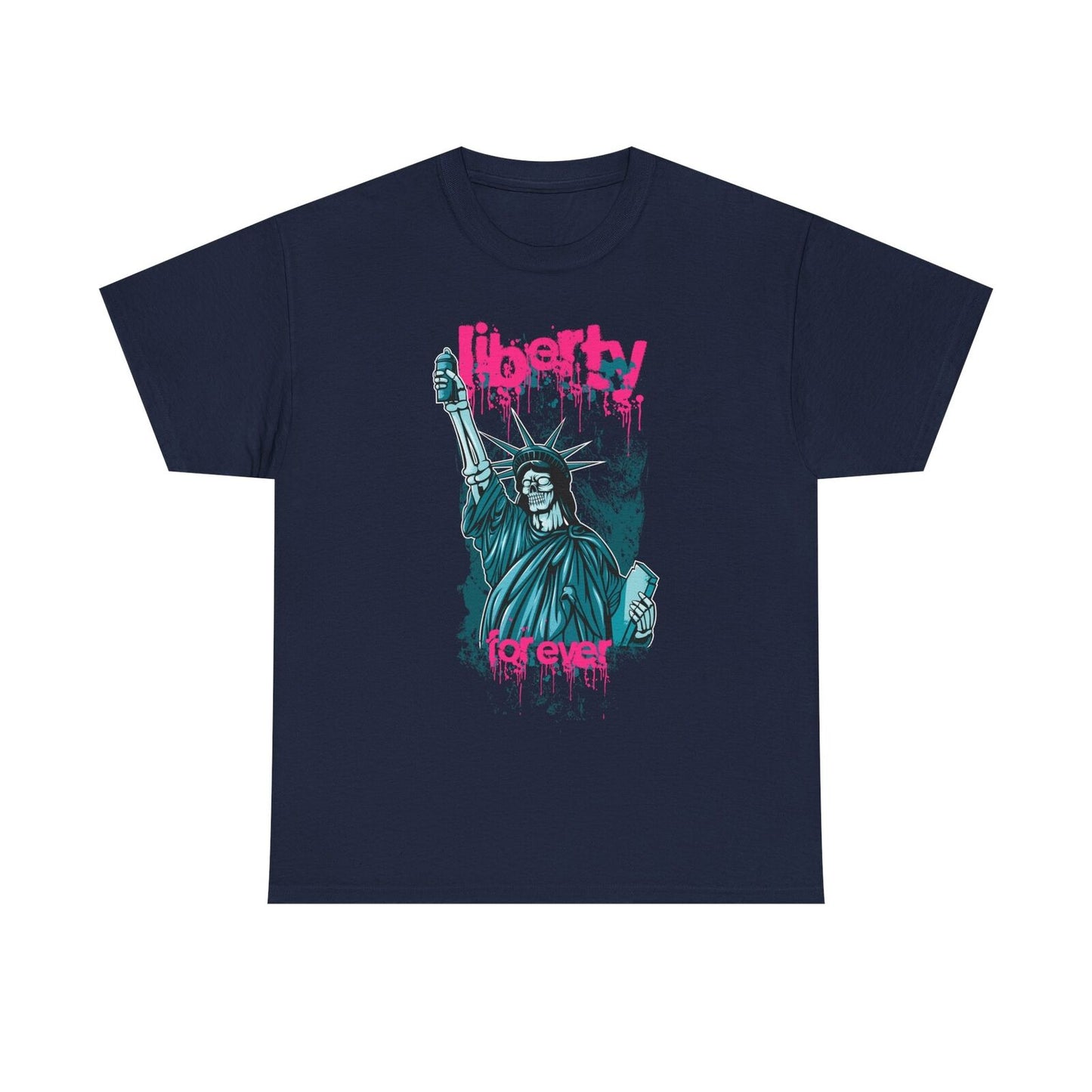 "Stylish Men's T-Shirt with Zombie Liberty Graphic | Urban Art & Grunge Design"