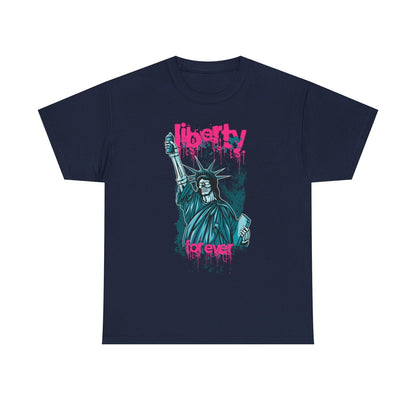 "Stylish Men's T-Shirt with Zombie Liberty Graphic | Urban Art & Grunge Design"
