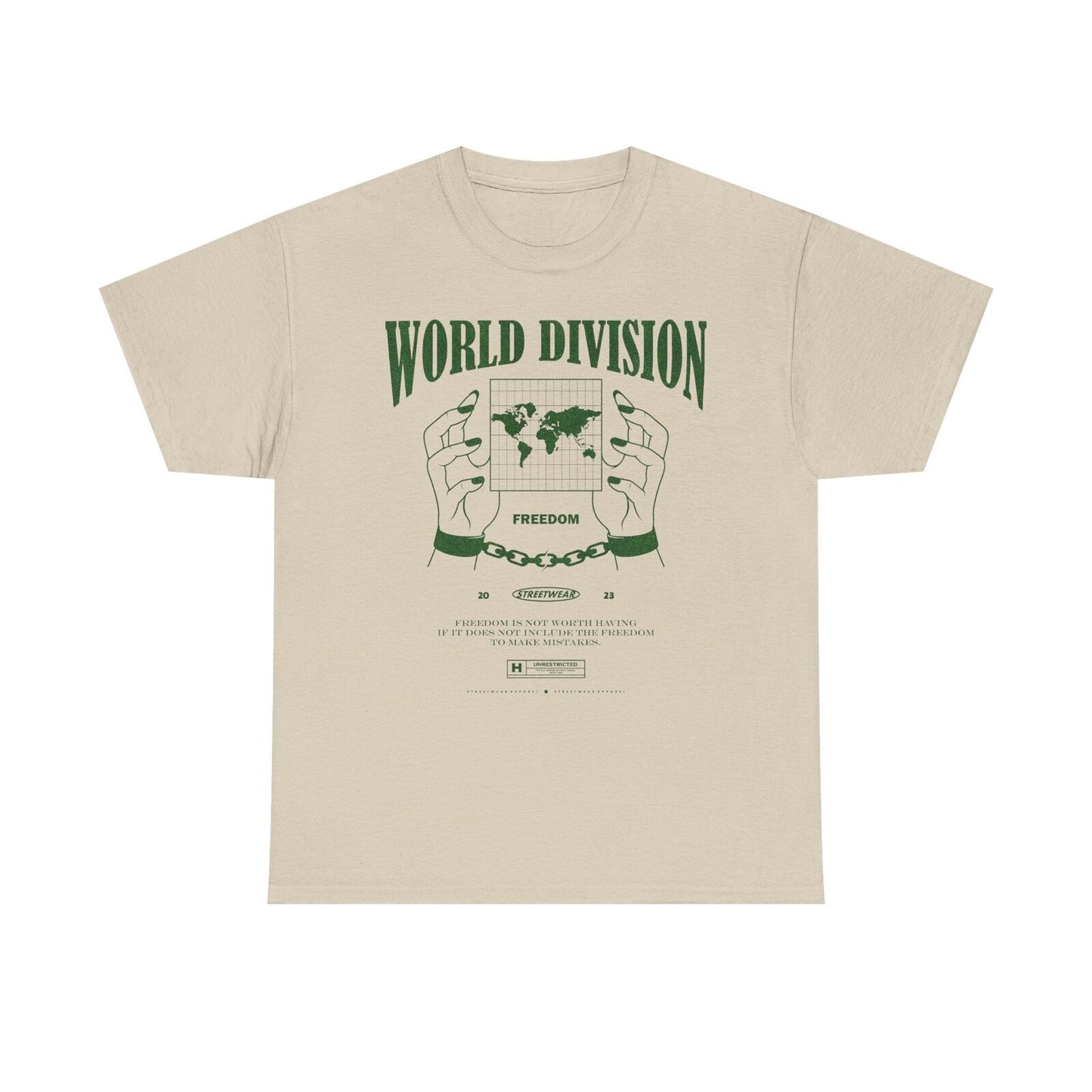 Stylish Pixelated World Impression T-Shirt Design Glittering Dark Green Text