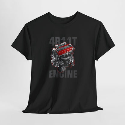 Stylized 4B11T Engine Graphic T-Shirt - Perfect for Car Enthusiasts & Mechanics!