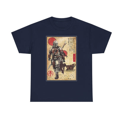 Stylized Mandalorian T-Shirt: Unique Star Wars Art Design with Japanese Touch