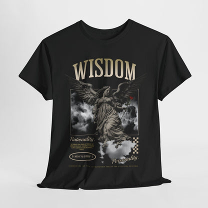 Stylish Men's T-Shirt with Winged Angel Graphic, Wisdom, Rationality Coordinates
