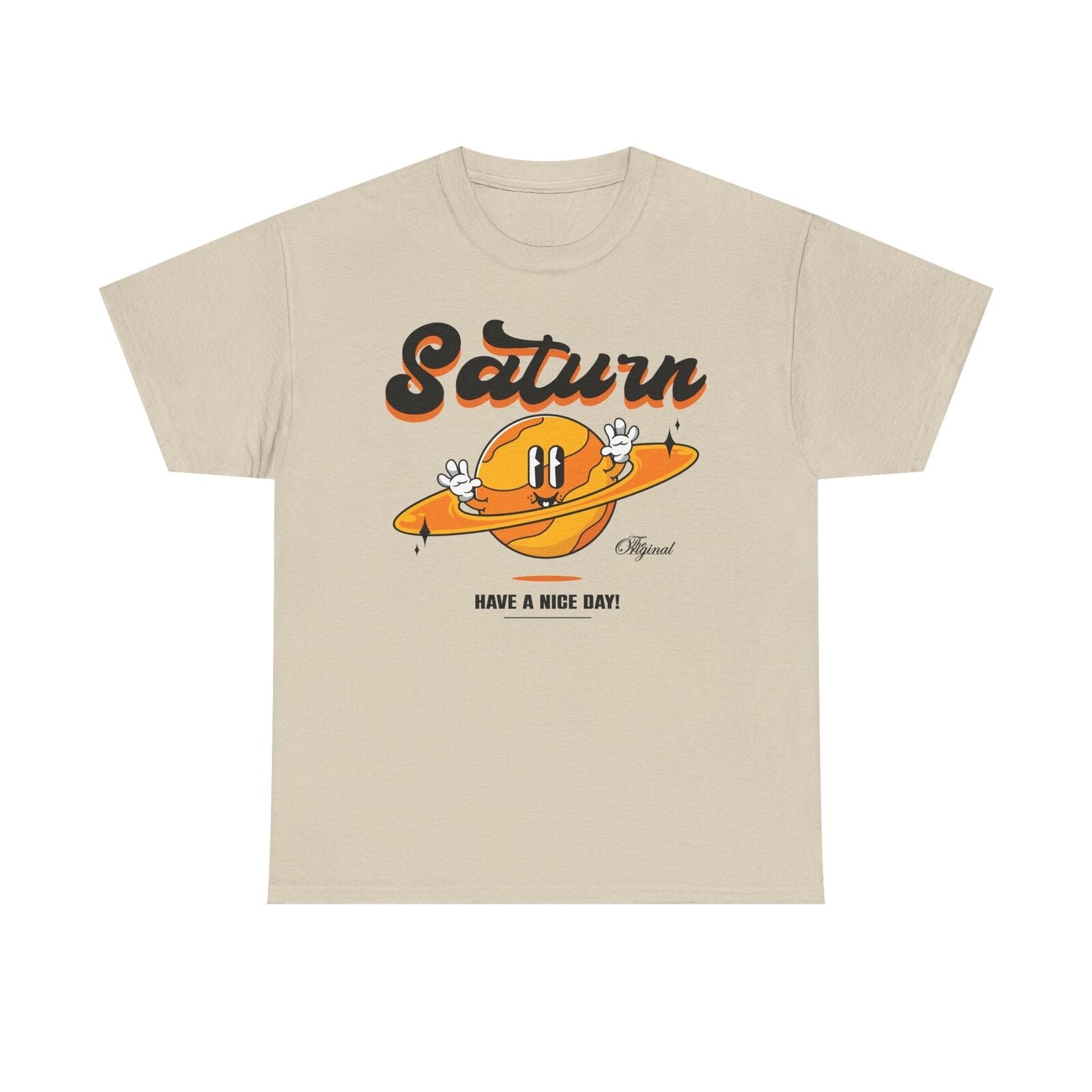 Whimsical Saturn Men's T-Shirt Design Cartoon Style Graphic Tee for Space Lovers