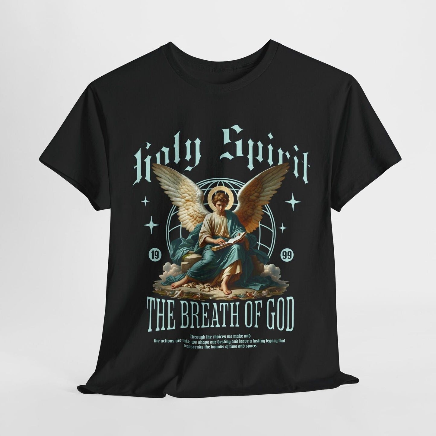 Men's T-Shirt with Angel Graphic 'Holy Spirit' Inspirational Urban Apparel