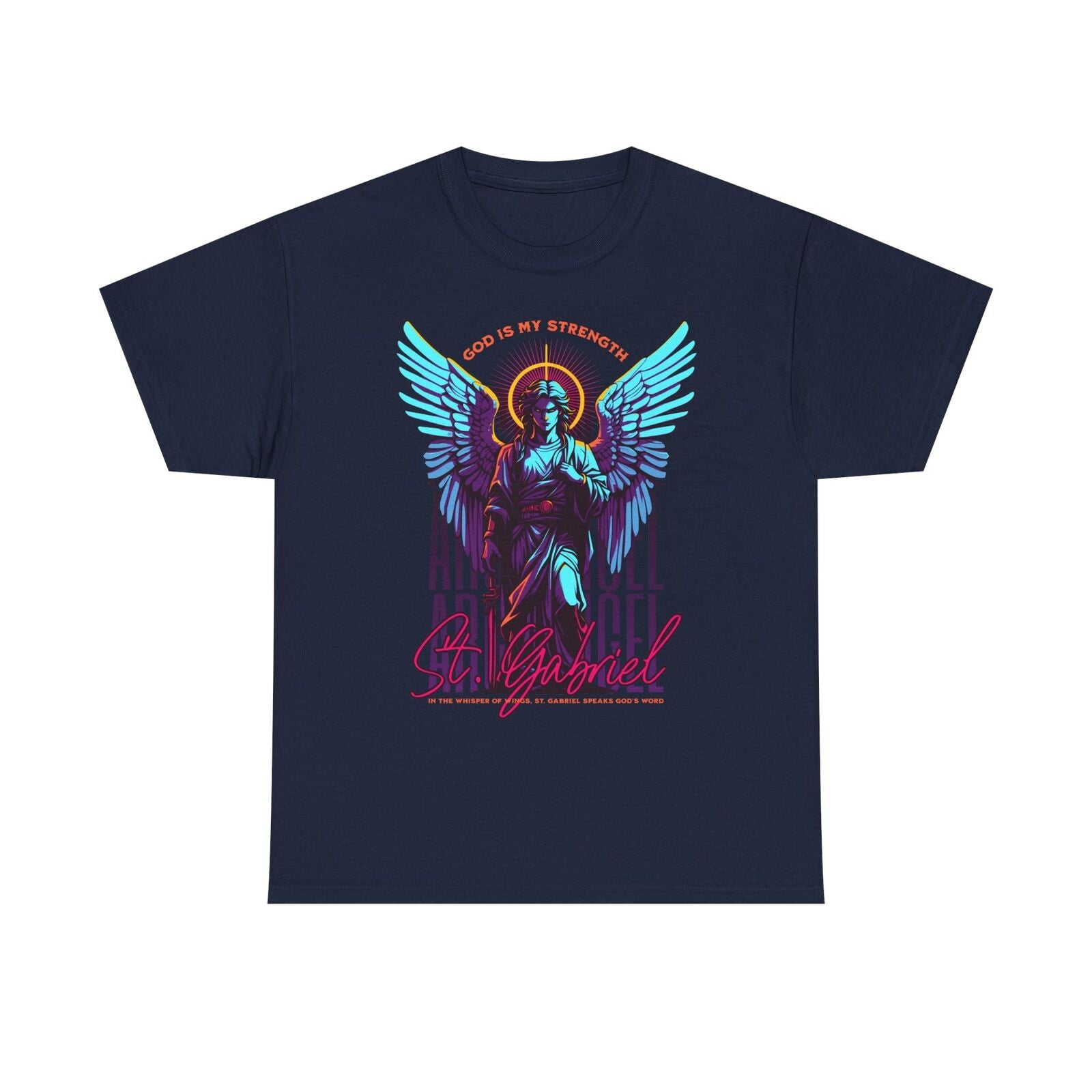 Men's T-Shirt Featuring Colorful Angel Gabriel Graphic - Spiritual Strength Art