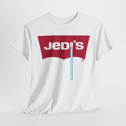Epic Jedi's T-Shirt Design: Bold Star Wars Logo Parody for Fashion Forward Fans!