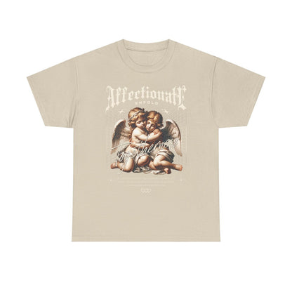 Cherubic Angels Embracing Togetherness Unique Mens T-Shirt Design Peaceful Souls