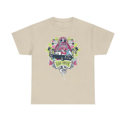 Vintage Car Show T-Shirt: Bold Graphic Design with Glamorous Vegas Vibe!
