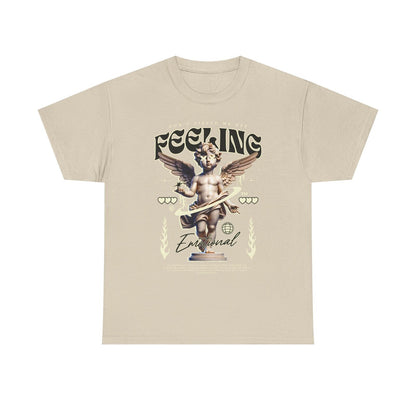 Emotional Angel Men's T-Shirt: Unique Cherubic Design with Bold Graphic Elements