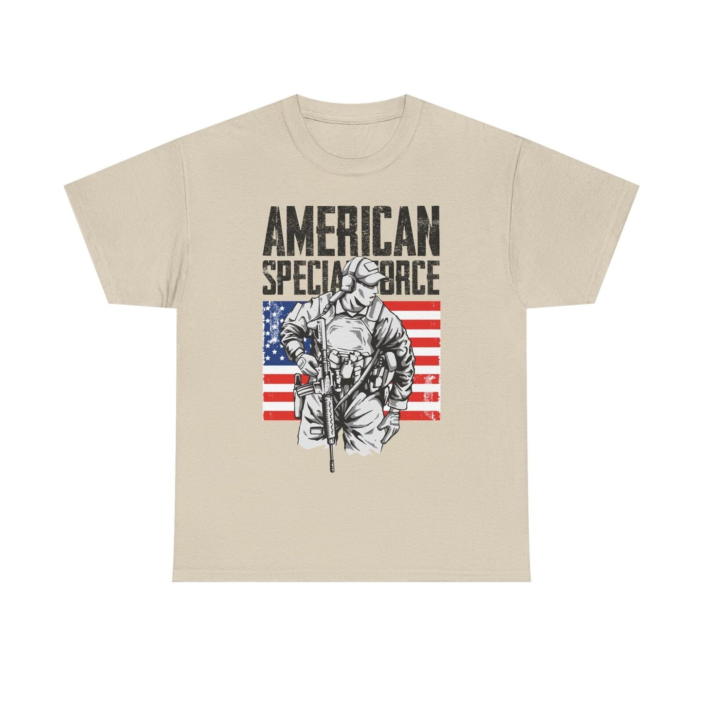 American Special Forces Men's T-Shirt with Bold Tactical Graphic Vintage Design