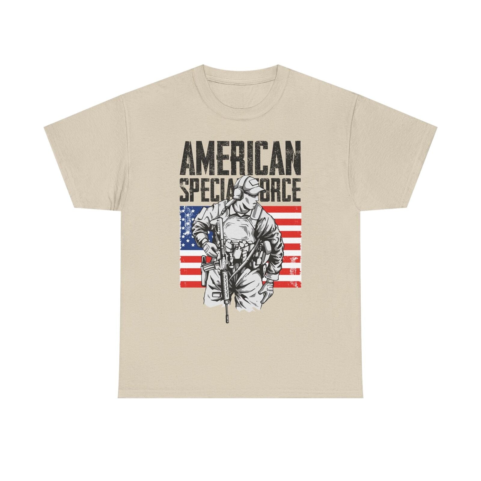 American Special Forces Men's T-Shirt with Bold Tactical Graphic Vintage Design