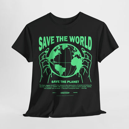 Save the World T-Shirt: Bold Graphic Design, Eco-Friendly Message, Streetwear