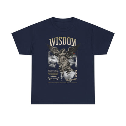 Stylish Men's T-Shirt with Winged Angel Graphic, Wisdom, Rationality Coordinates