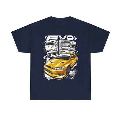 Rev Up Your Style! Dynamic Mitsubishi Lancer Evolution Graphic Tee Car Lovers