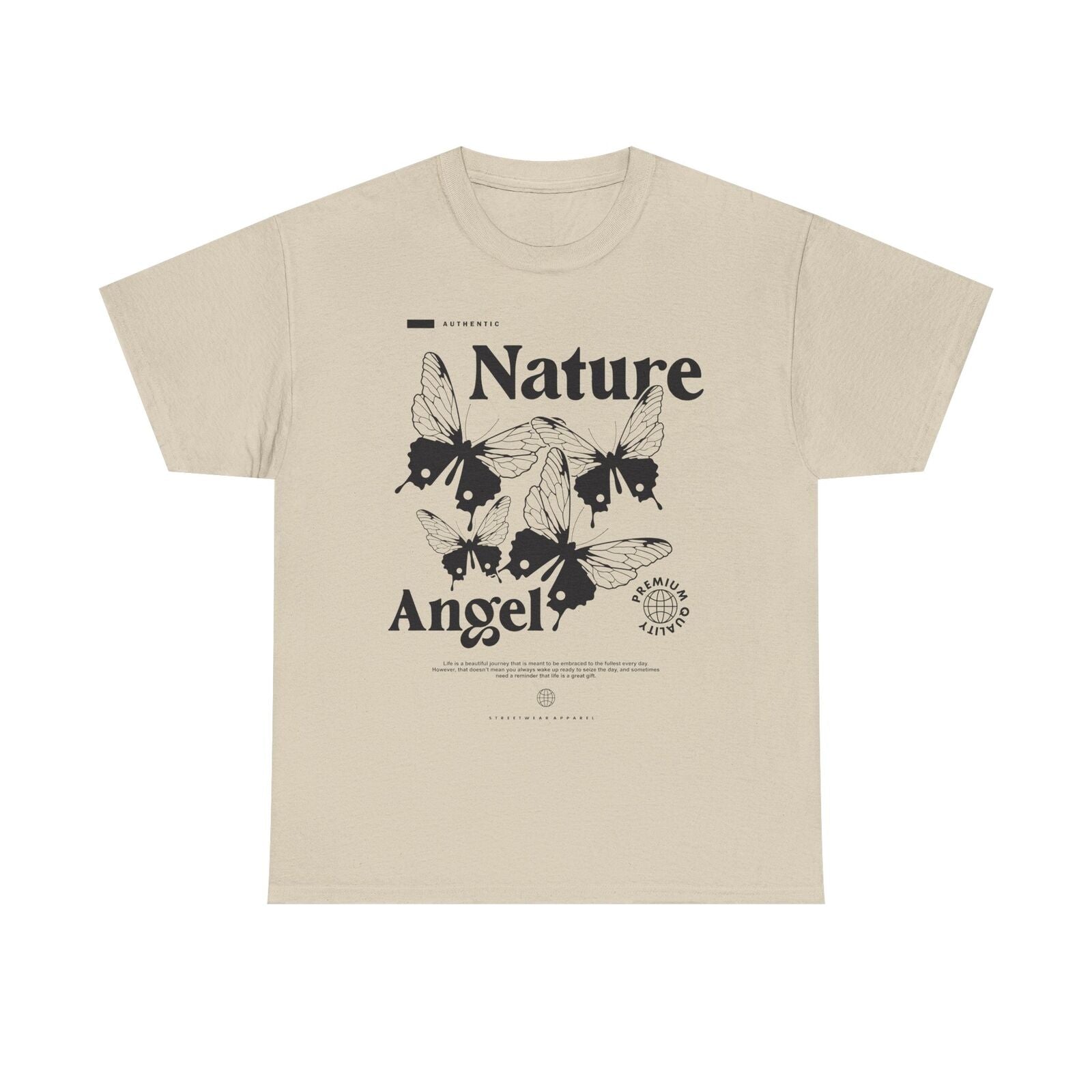 Nature Angel Men's T-Shirt Bold Graphic Design, Butterflies, Inspirational Quote