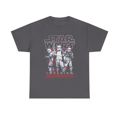 Epic STAR WARS Stormtrooper T-Shirt Distressed Design with Bold Red Splatter Art