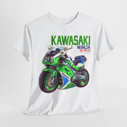 Vibrant Kawasaki Ninja ZX-7R K2 T-Shirt - Bold Comic Style Motorcycle Art Wear