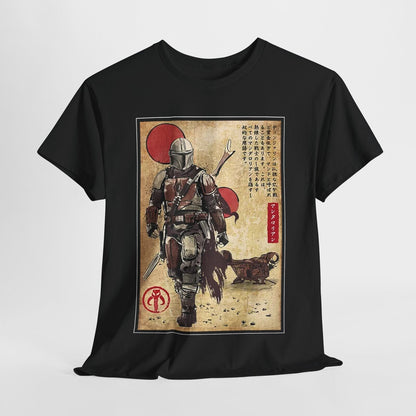 Stylized Mandalorian T-Shirt: Unique Star Wars Art Design with Japanese Touch