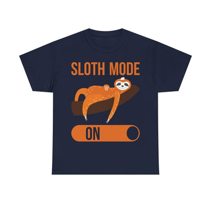 "Funny Men's T-Shirt: Sloth Mode Demotivational Design for Procrastinators"
