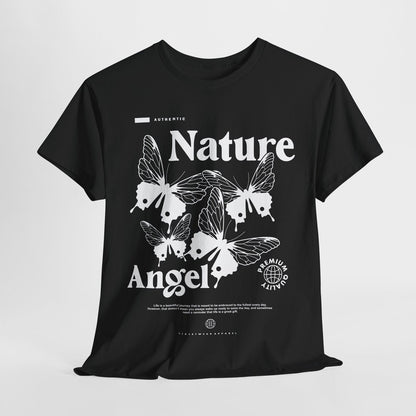 Nature Angel Men's T-Shirt Bold Graphic Design, Butterflies, Inspirational Quote