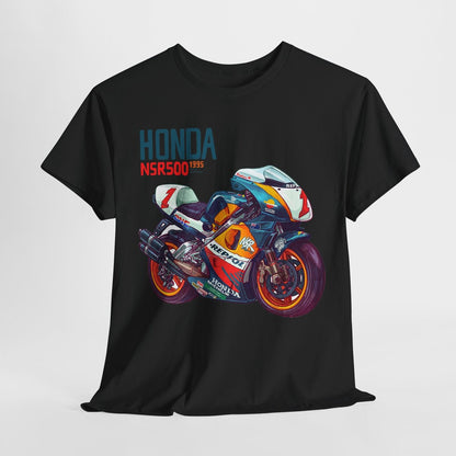 Vibrant Honda NSR500 Motorcycle T-Shirt - Racer Design, 1995 Doohan Style!