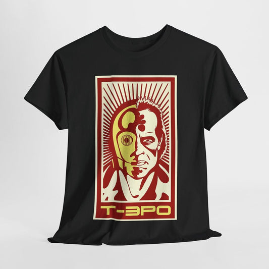 Epic C-3PO x Terminator T-Shirt Design: Bold Graphic Mashup for Fans!
