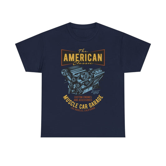 American Classic Muscle Car Garage Men's T-Shirt Custom Engines 1973 Design Tee