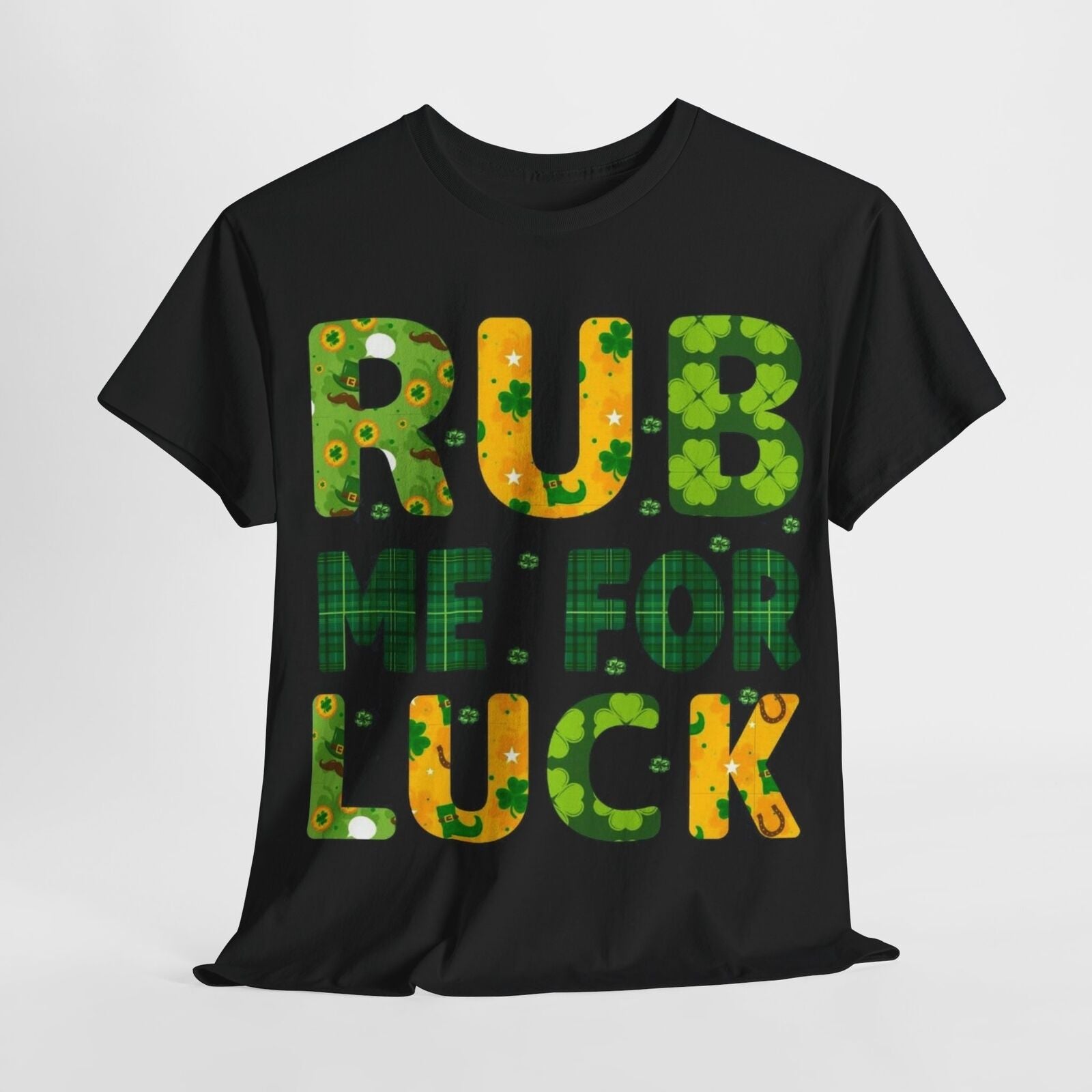 St Patricks Day Rub Me For Luck Men's Graphic Cotton Funny T Shirt Tee Vintage