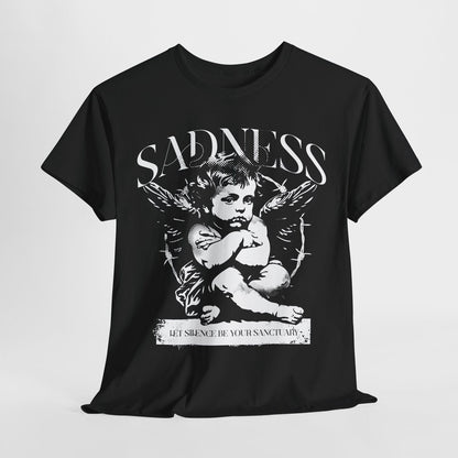 Cherubic Angel Graphic Men’s T-Shirt: Let Silence Be Your Sanctuary Design Art