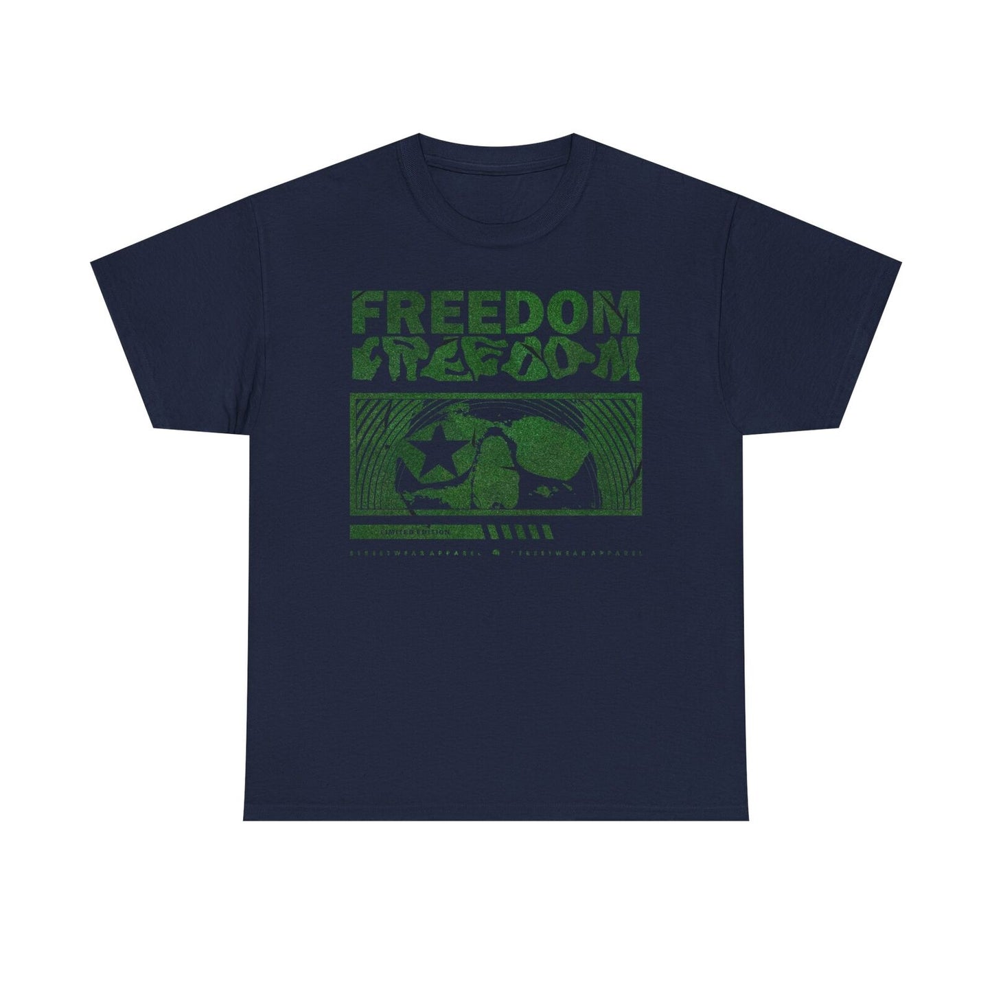 Stylish Freedom T-Shirt Skull Design, Glittery Effects, Limited Edition Apparel